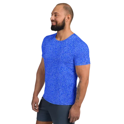 Azure Vortex on a Men's Athletic T-Shirt