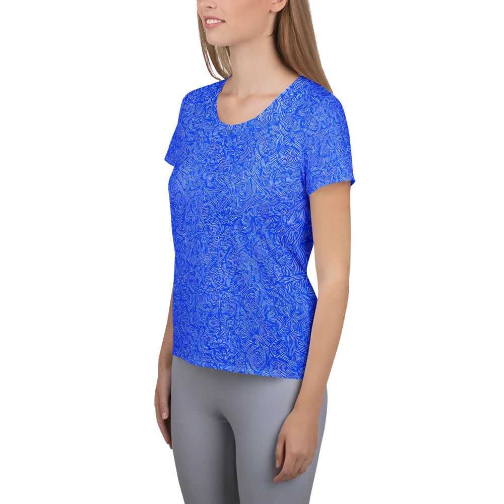 Azure Vortex on Women's Athletic T-Shirt — Left