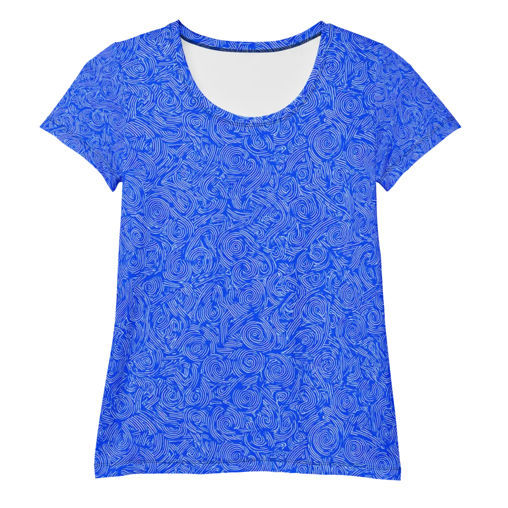 Azure Vortex on Women's Athletic T-Shirt — Front