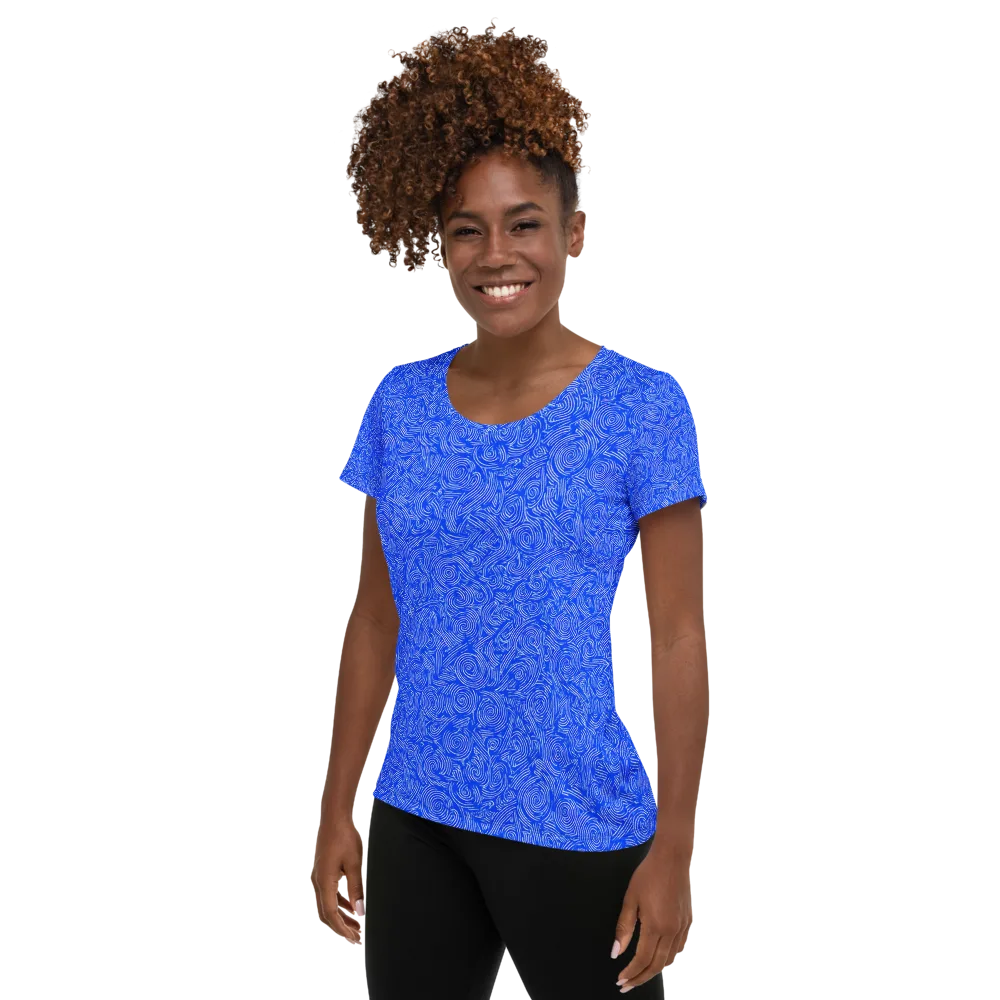 Azure Vortex on Women's Athletic T-Shirt — Left