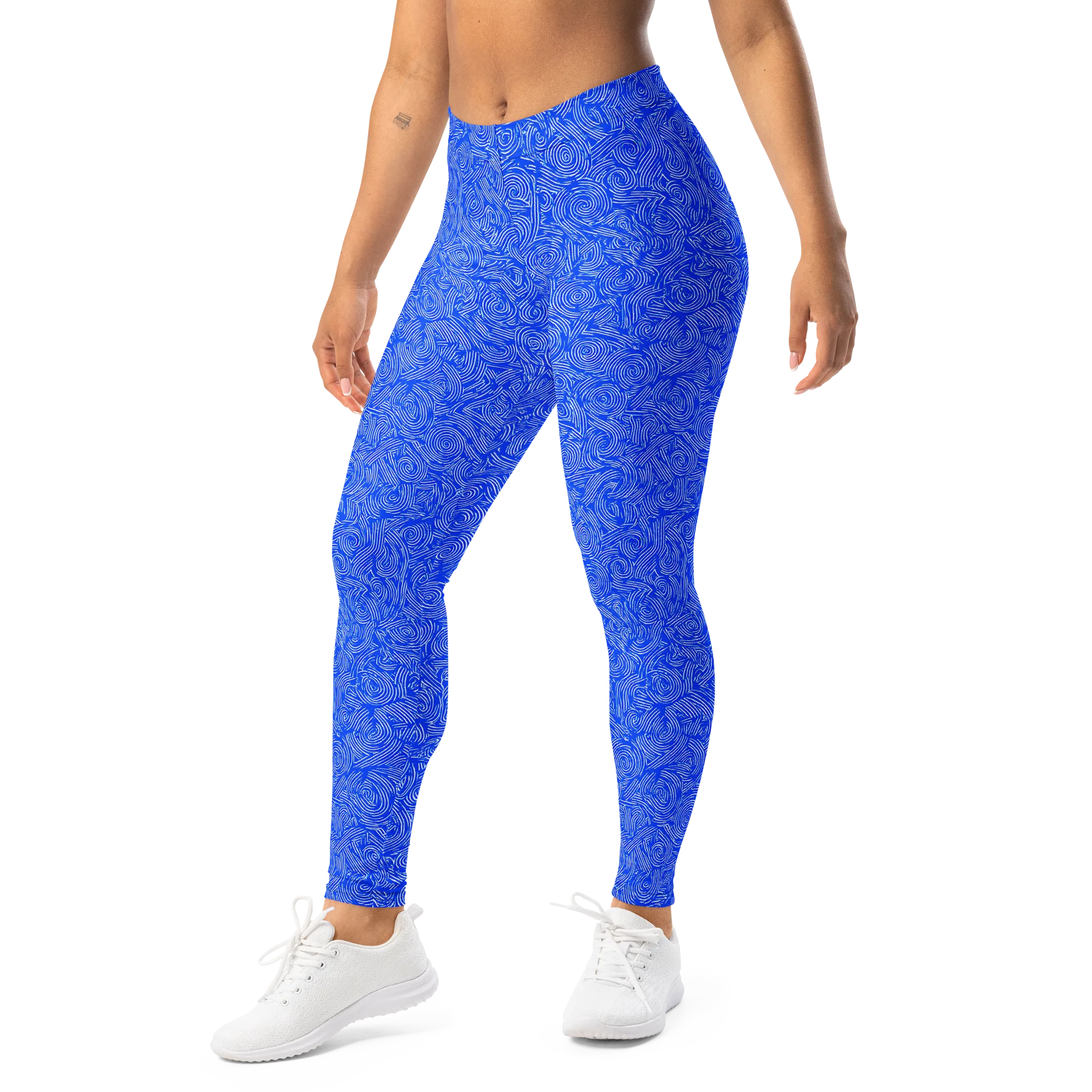 Azure Vortex on Leggings — Left Front