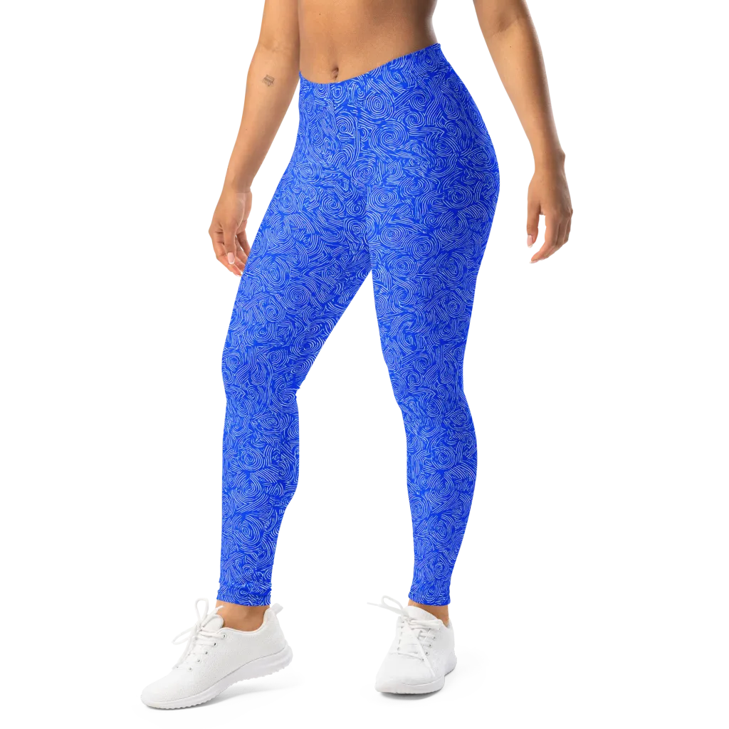 Azure Vortex on Leggings — Left Front