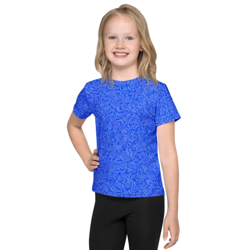 Azure Vortex on a Kids Crew Neck T-Shirt