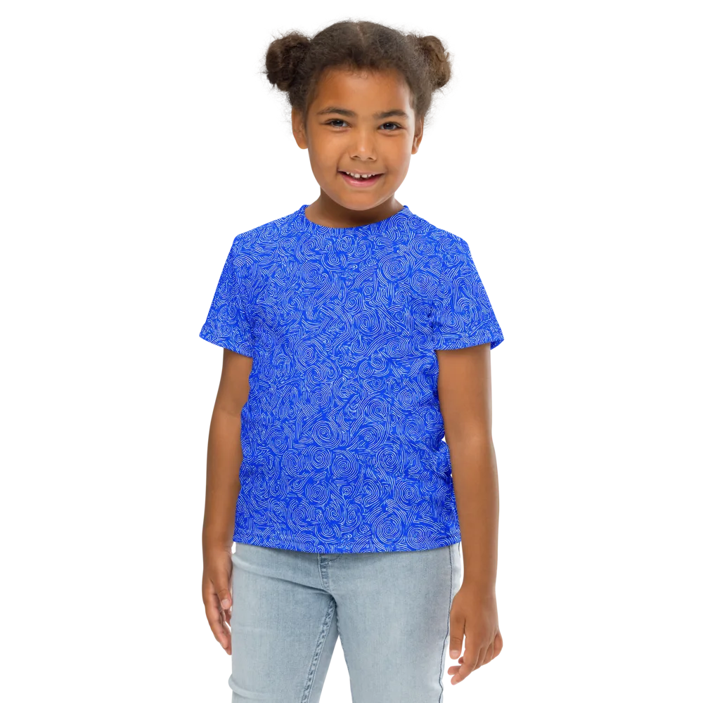 Azure Vortex on Kids Crew Neck T-Shirt — Front