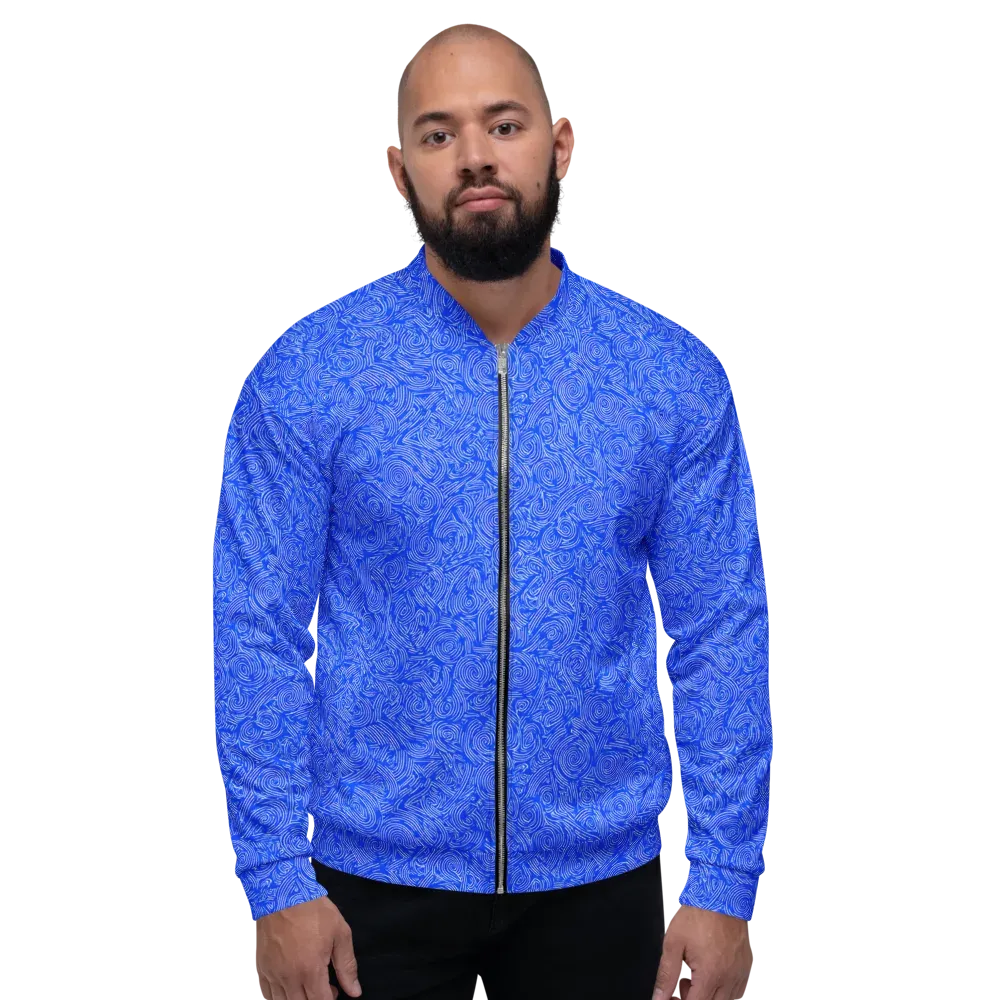 Azure Vortex on Bomber Jacket — Front