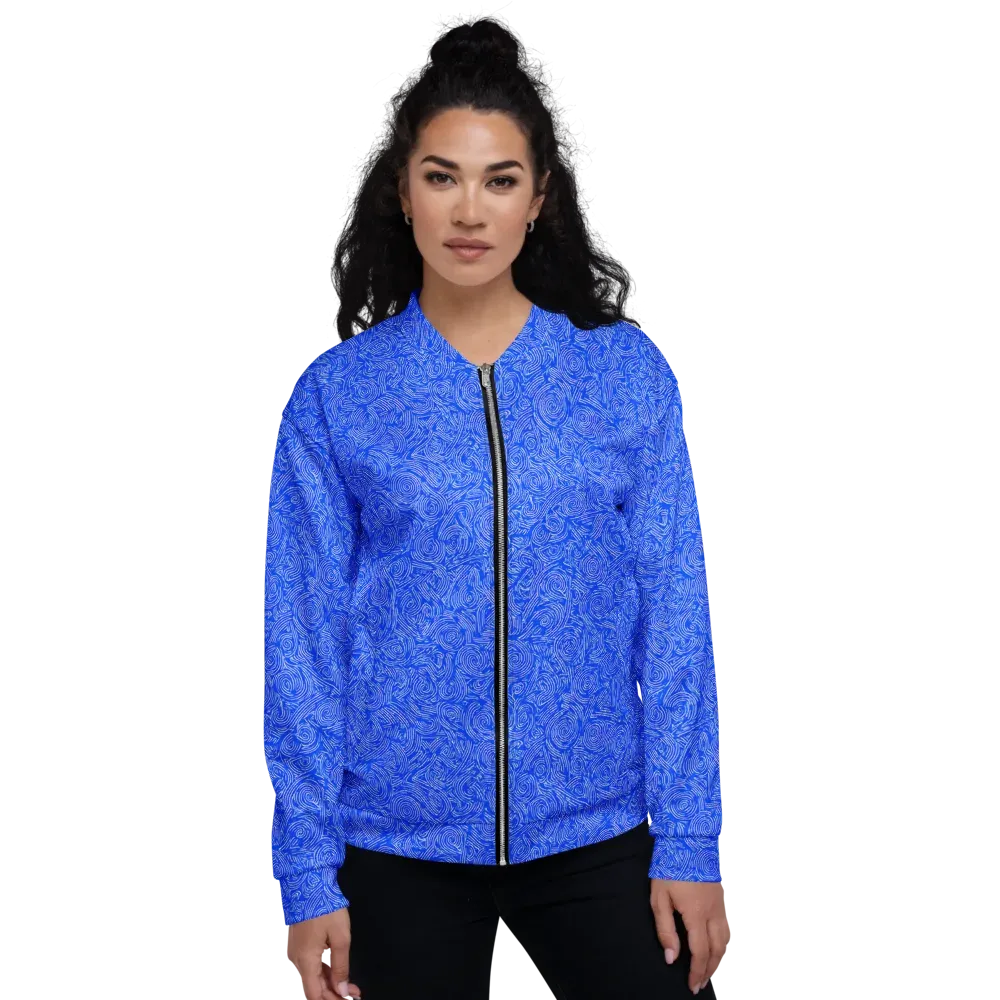 Azure Vortex on Bomber Jacket — Front