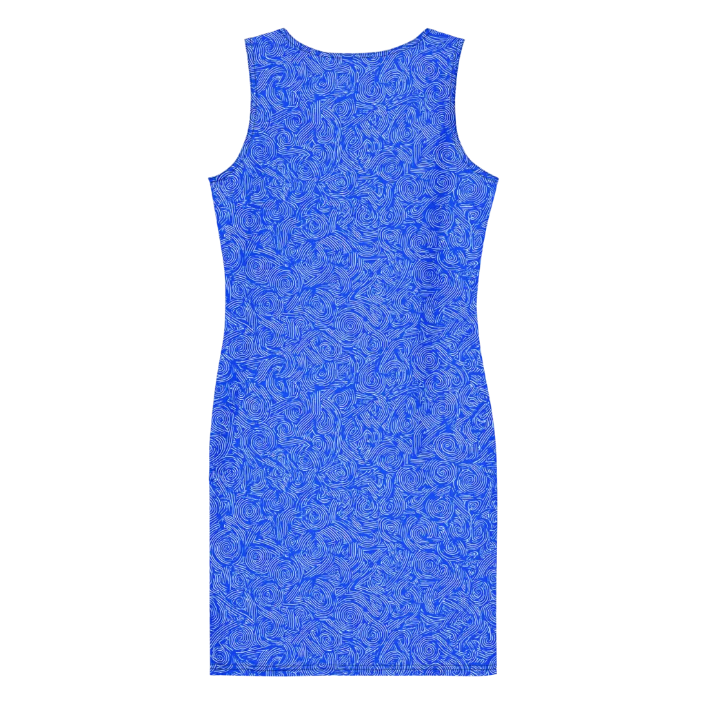 Azure Vortex on Bodycon Dress — Back