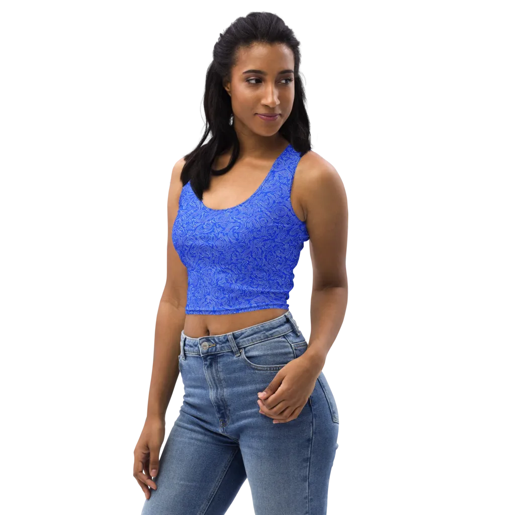 Azure Vortex on Crop Top — Left Front