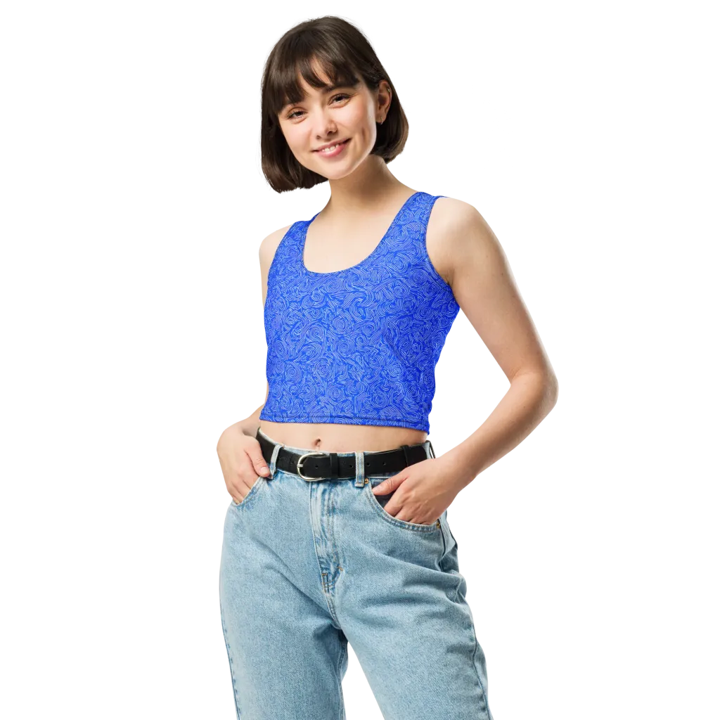 Azure Vortex on Crop Top — Front