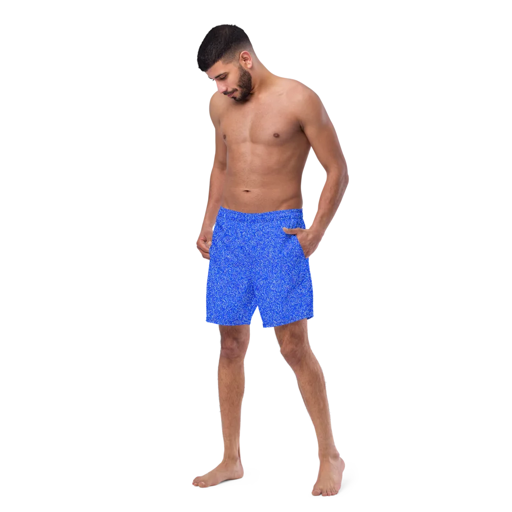 Azure Vortex on Swim Trunks — Left Front