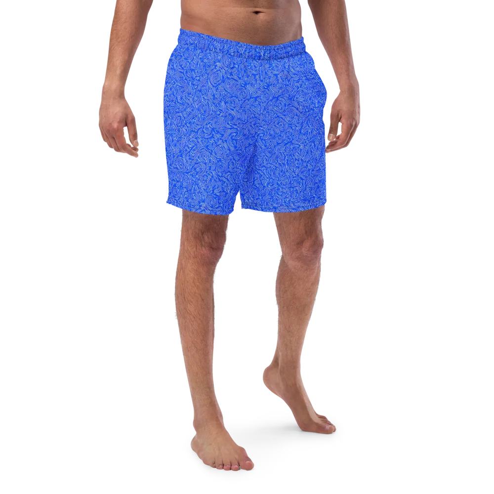 Azure Vortex on Swim Trunks — Front