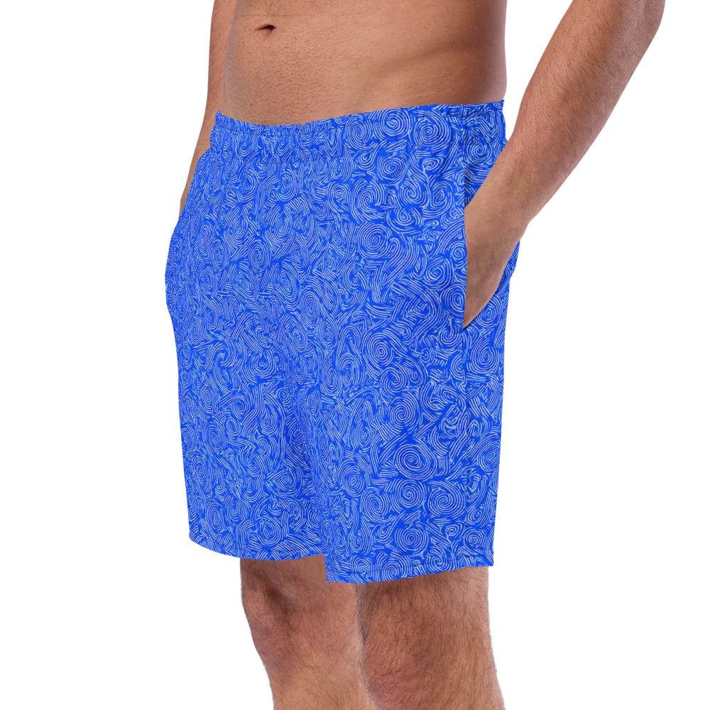 Azure Vortex on Swim Trunks — Left Front