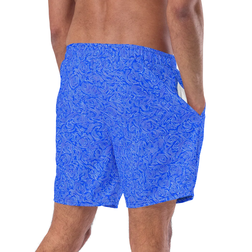 Azure Vortex on Swim Trunks — Right Back