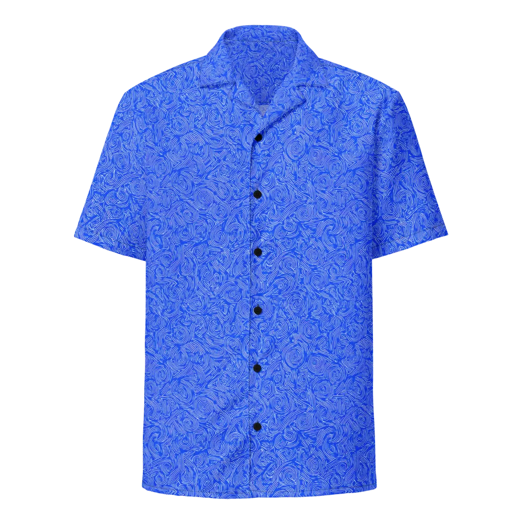 Azure Vortex on Button Shirt — Front