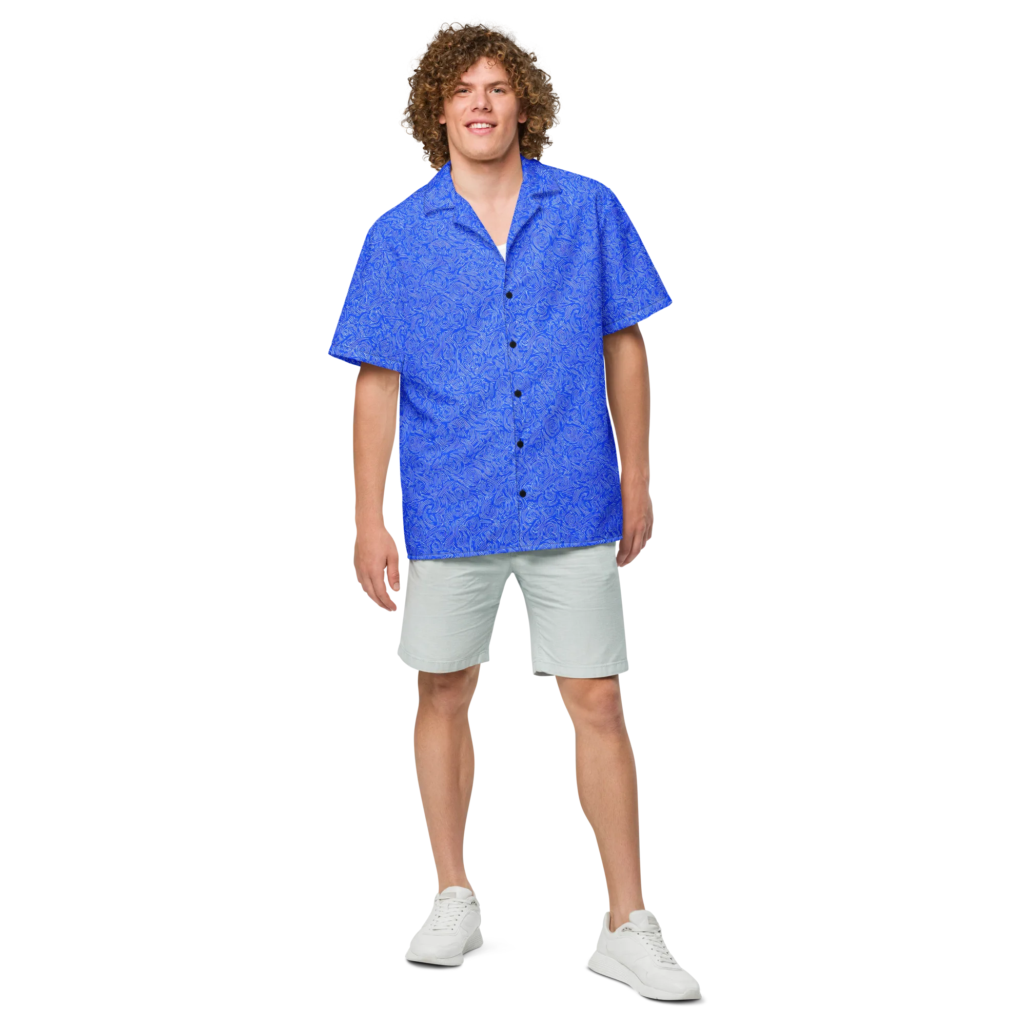 Azure Vortex on Button Shirt — Front