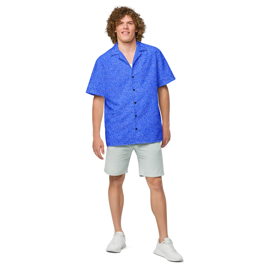 Azure Vortex on Button Shirt — Front