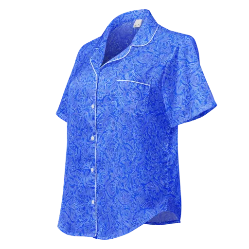 Azure Vortex on a Women's Short Sleeve Pajama Top