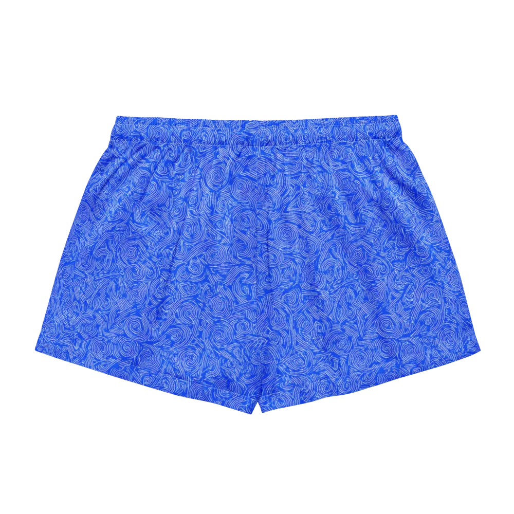 Azure Vortex on Women's Pajama Shorts — Back