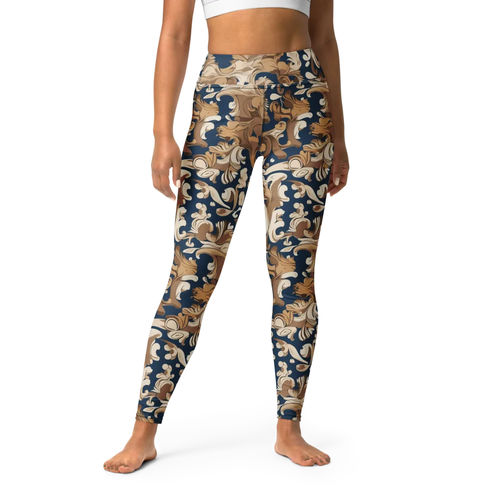 Regal Scrollwork on Yoga Leggings — Front