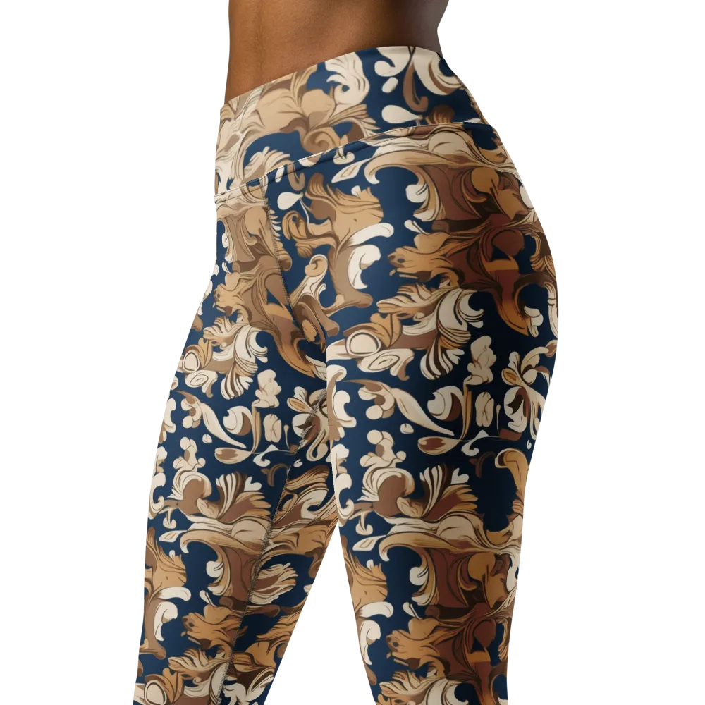 Regal Scrollwork on Yoga Leggings — Left Front