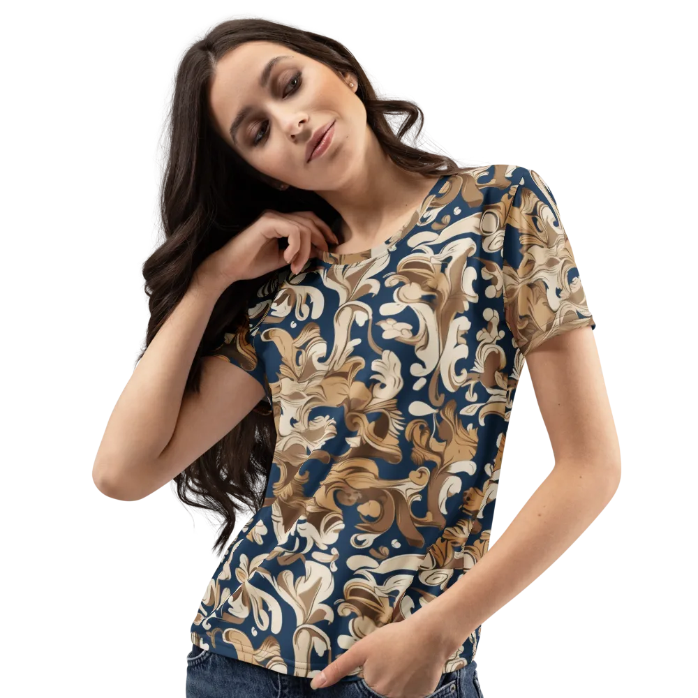 Regal Scrollwork on Women's Crew Neck T-Shirt — Left Front