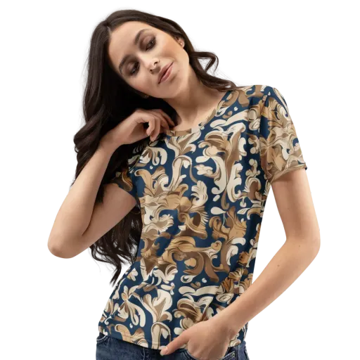 Regal Scrollwork on a Women's Crew Neck T-Shirt