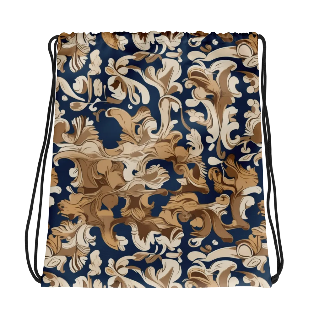 Regal Scrollwork on Drawstring Bag — Photo