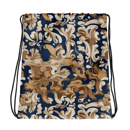 Regal Scrollwork on a Drawstring Bag