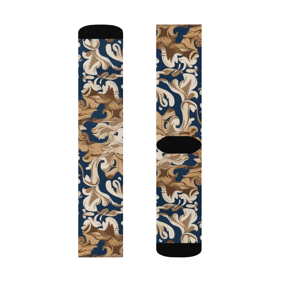 Regal Scrollwork on Socks — Left Sock
