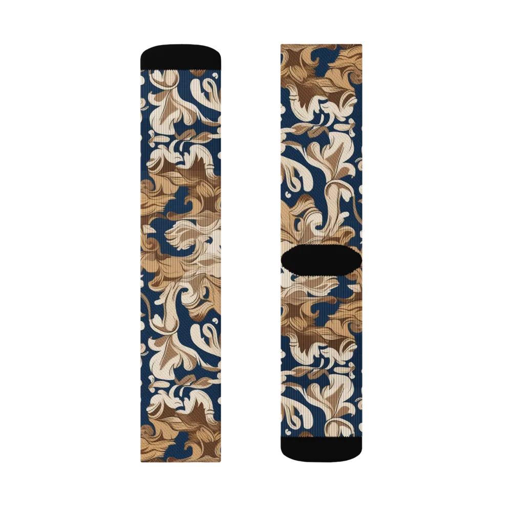 Regal Scrollwork on Socks — Right Sock