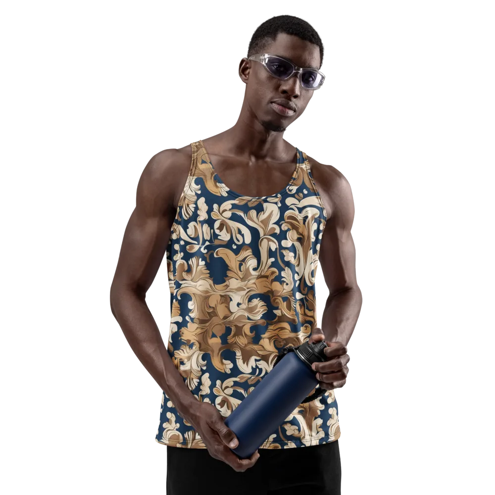 Regal Scrollwork on Men's Tank Top — Front
