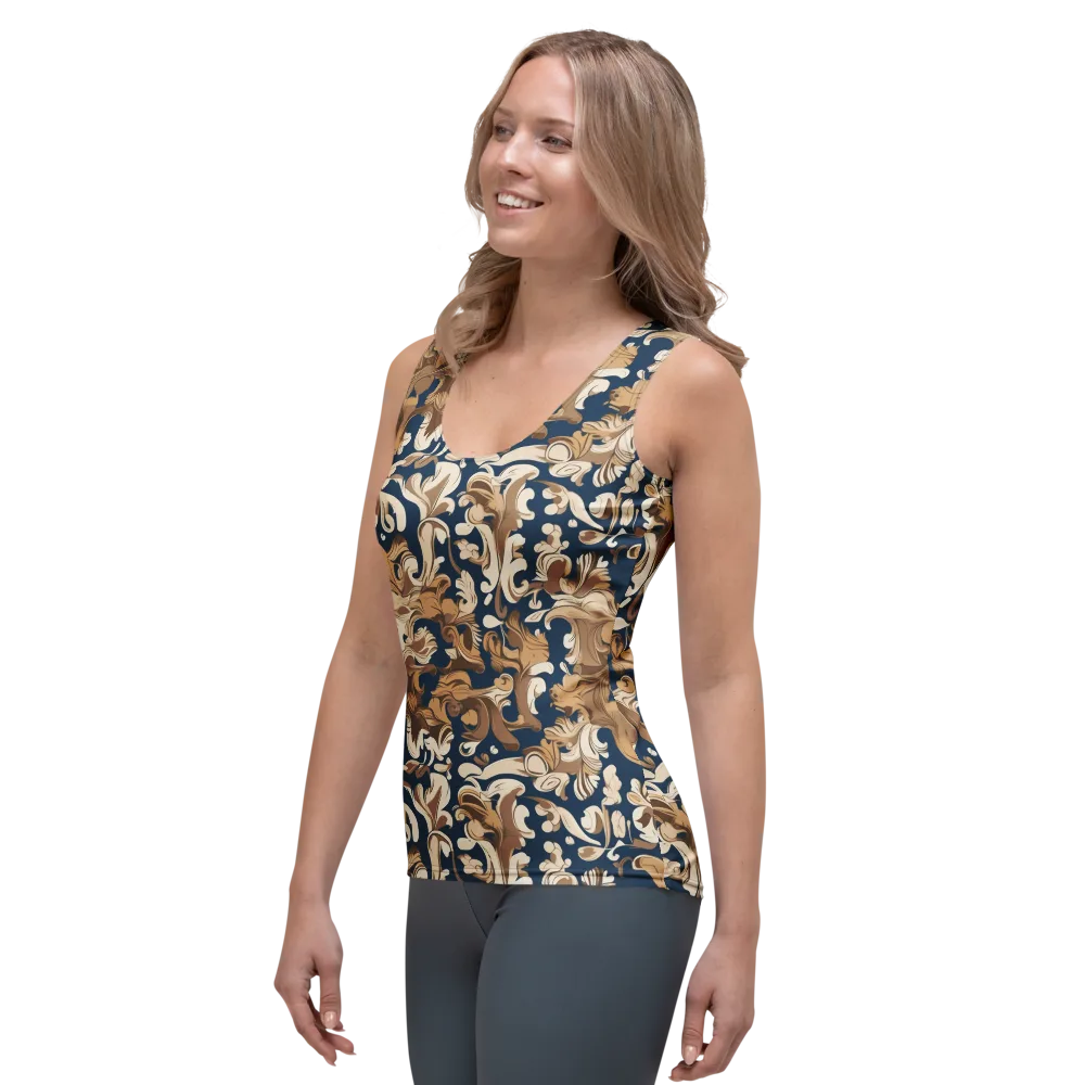 Regal Scrollwork on Women's Tank Top — Left Front