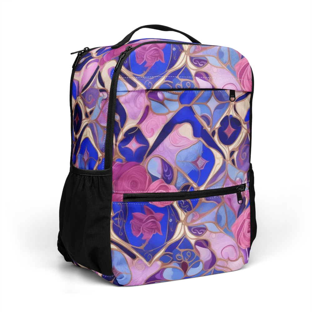 Royal Rose Mosaic on Utility Backpack — Right Front