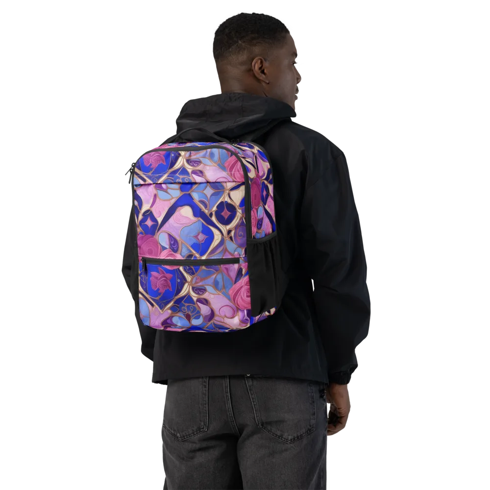 Royal Rose Mosaic on Utility Backpack — Back