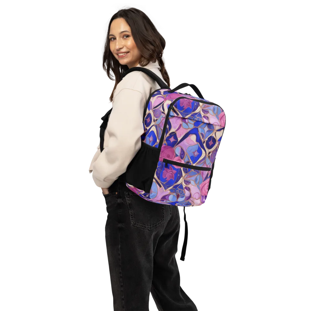 Royal Rose Mosaic on Utility Backpack — Back