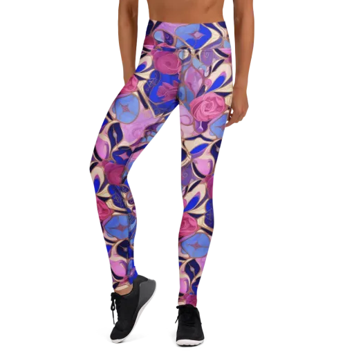 Royal Rose Mosaic on a Yoga Leggings