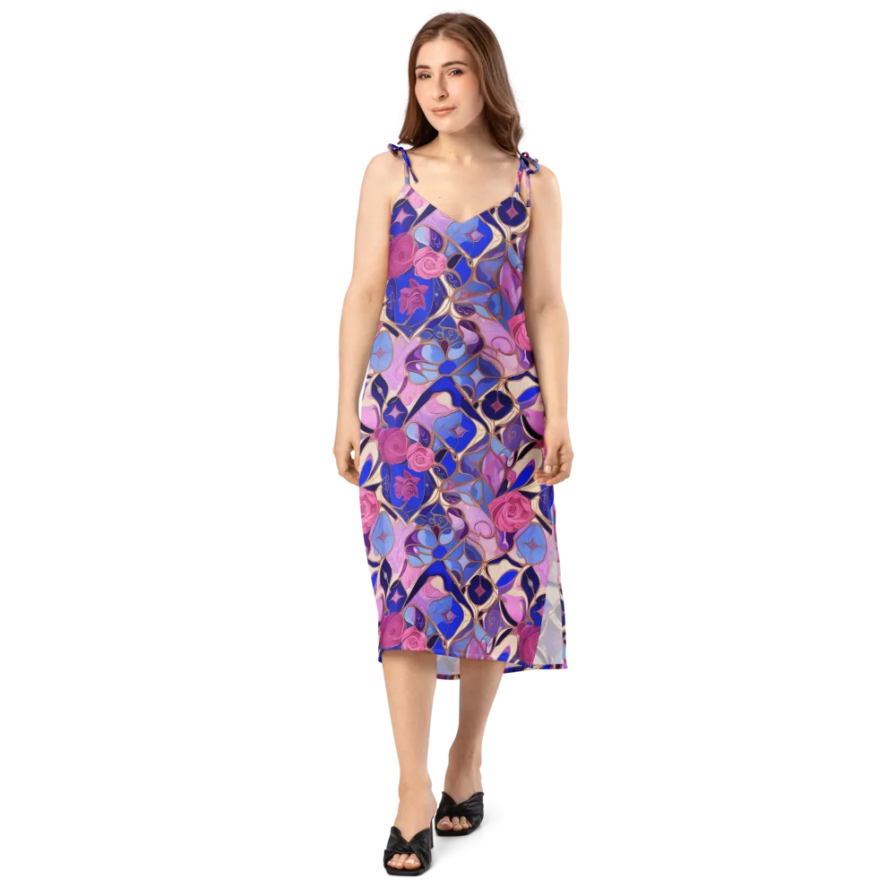 Royal Rose Mosaic on Slip Dress — Front