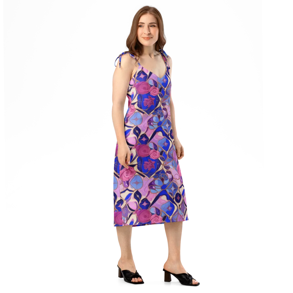 Royal Rose Mosaic on Slip Dress — Right Front