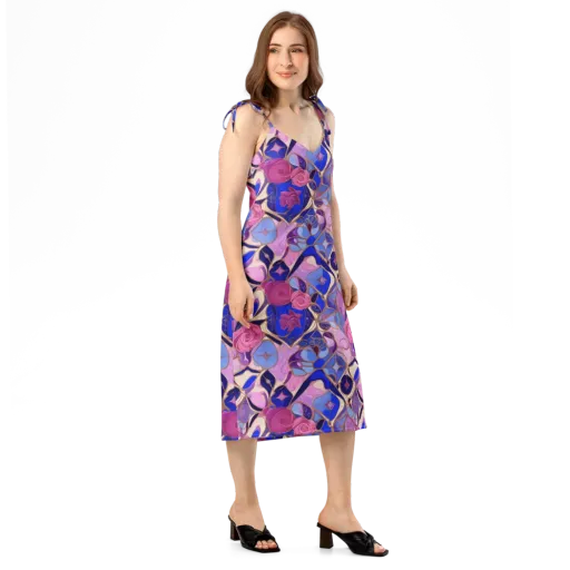 Royal Rose Mosaic on a Slip Dress