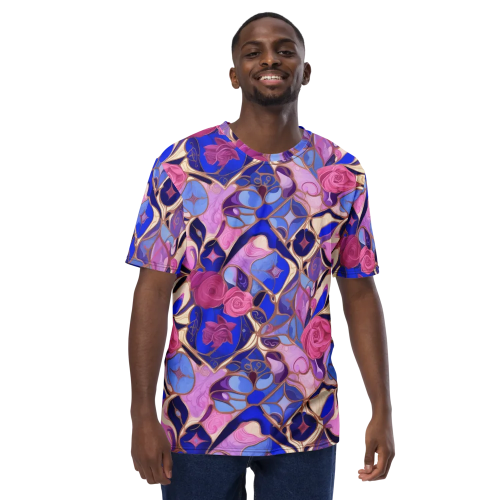 Royal Rose Mosaic on Men's Crew Neck T-Shirt — Front