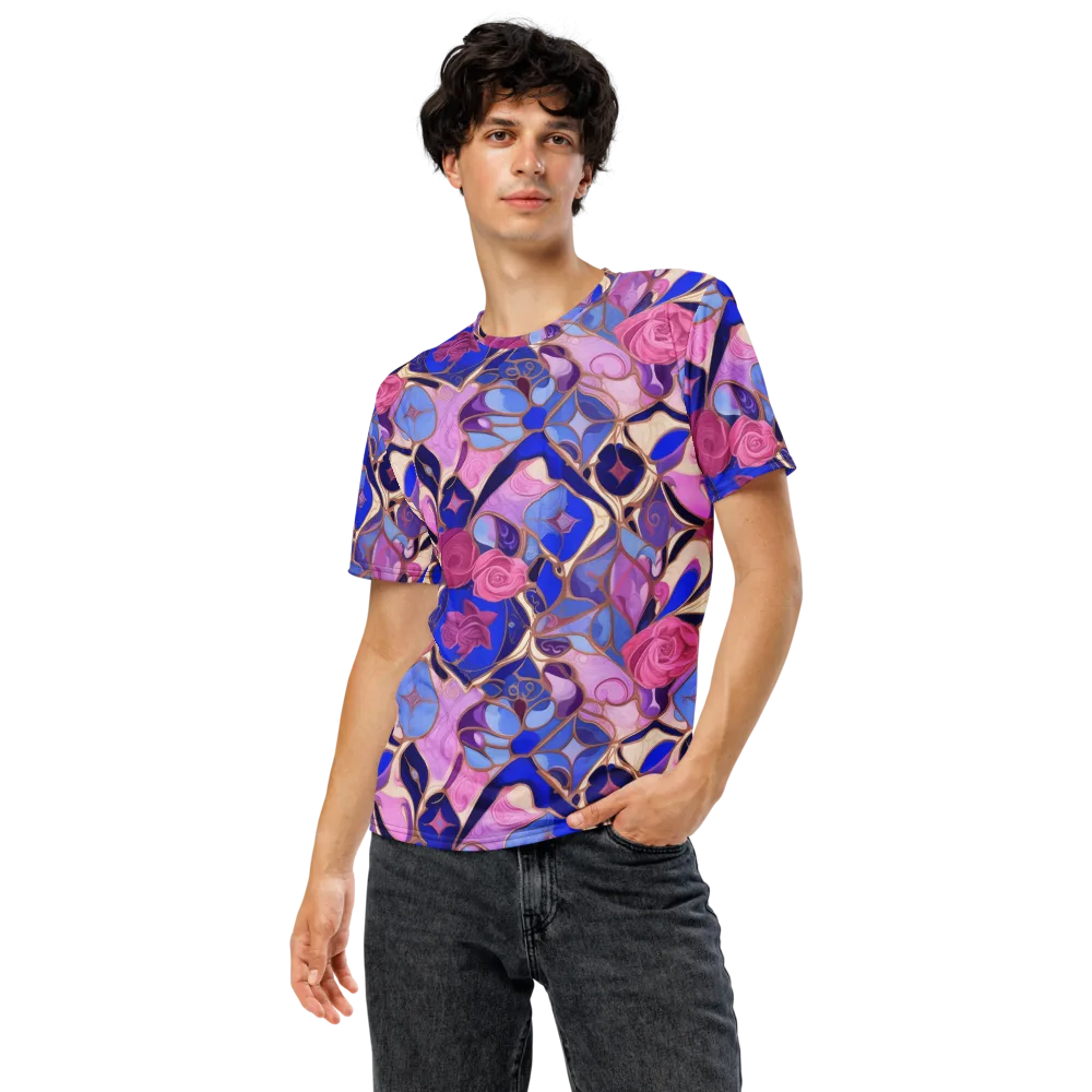 Royal Rose Mosaic on Men's Crew Neck T-Shirt — Front