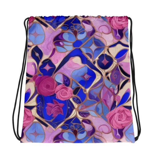 Royal Rose Mosaic on a Drawstring Bag