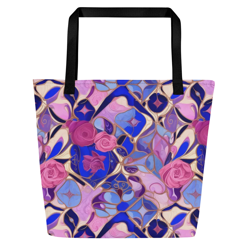 Royal Rose Mosaic on Large Tote Bag W/ Pocket — Front