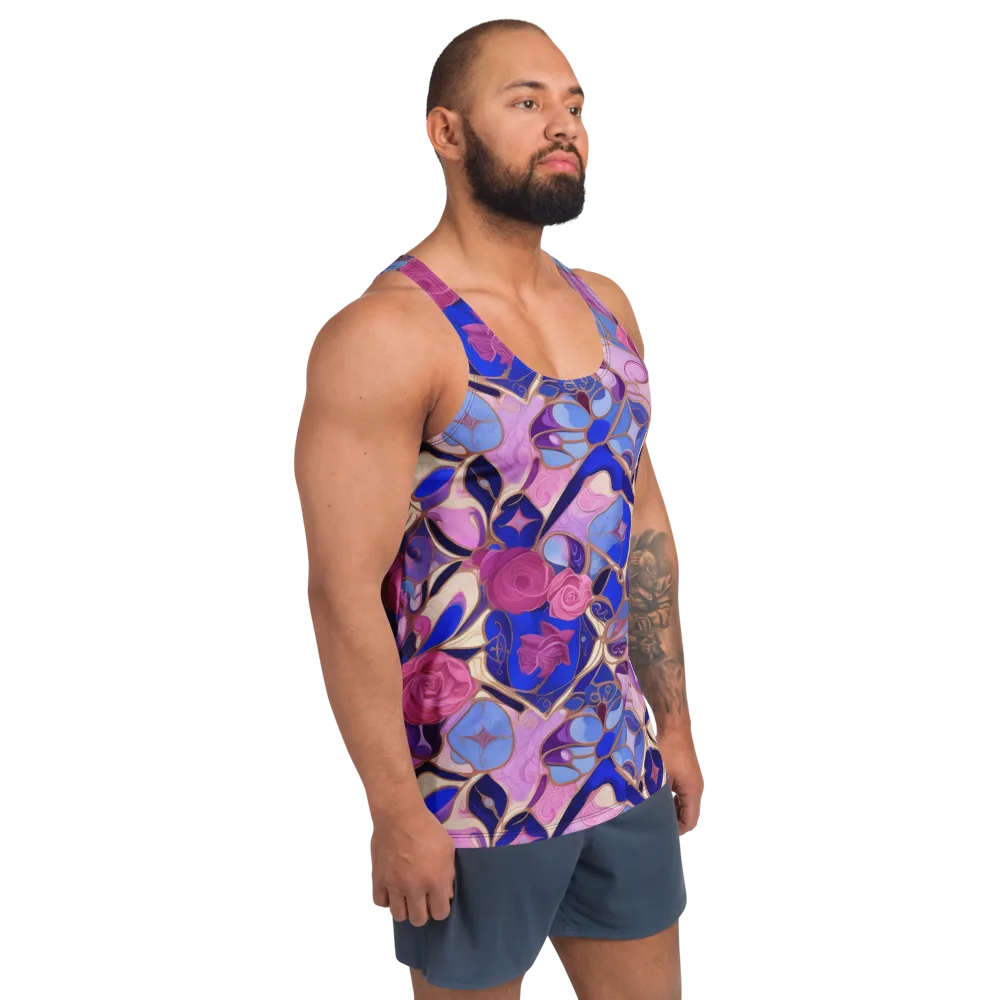 Royal Rose Mosaic on Men's Tank Top — Right Front