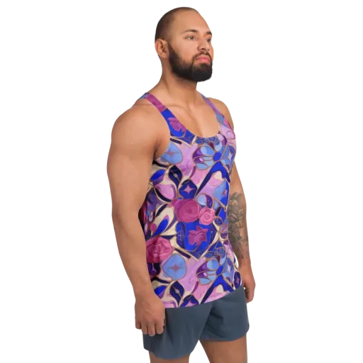Royal Rose Mosaic on a Men's Tank Top