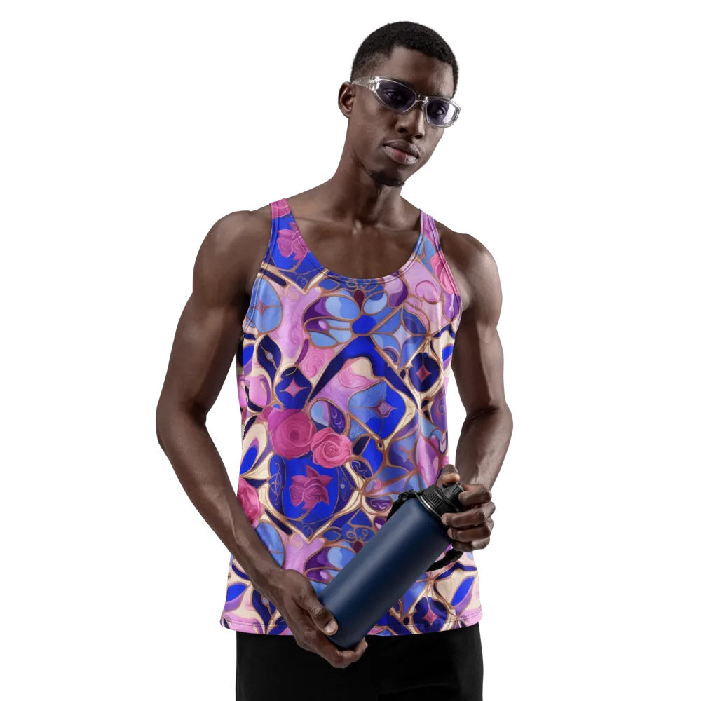 Royal Rose Mosaic on Men's Tank Top — Front