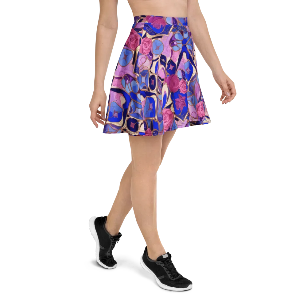 Royal Rose Mosaic on Skater Skirt — Right
