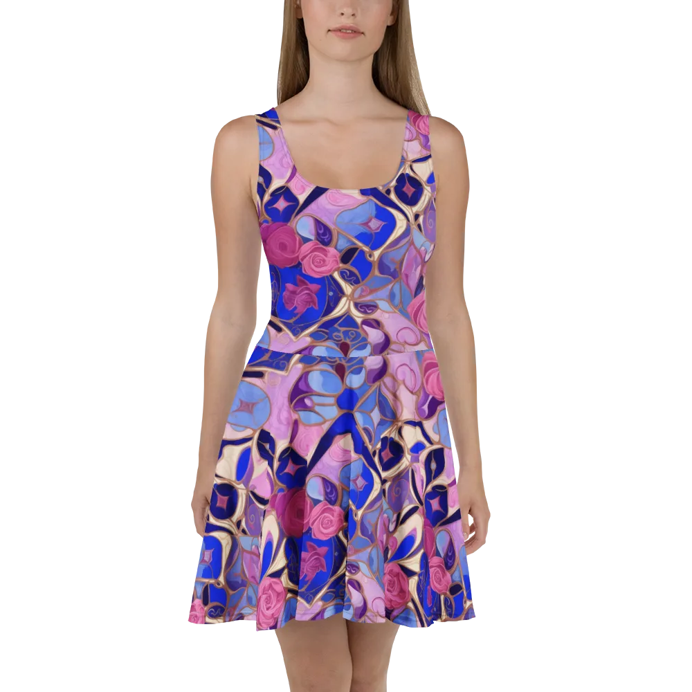 Royal Rose Mosaic on Skater Dress — Front