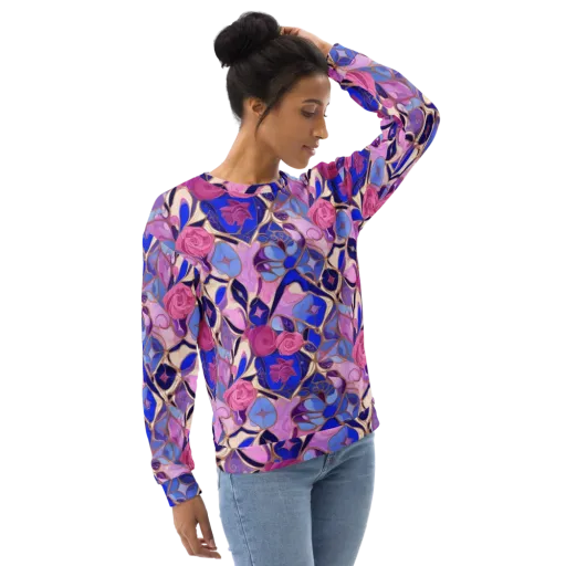 Royal Rose Mosaic on a Sweatshirt