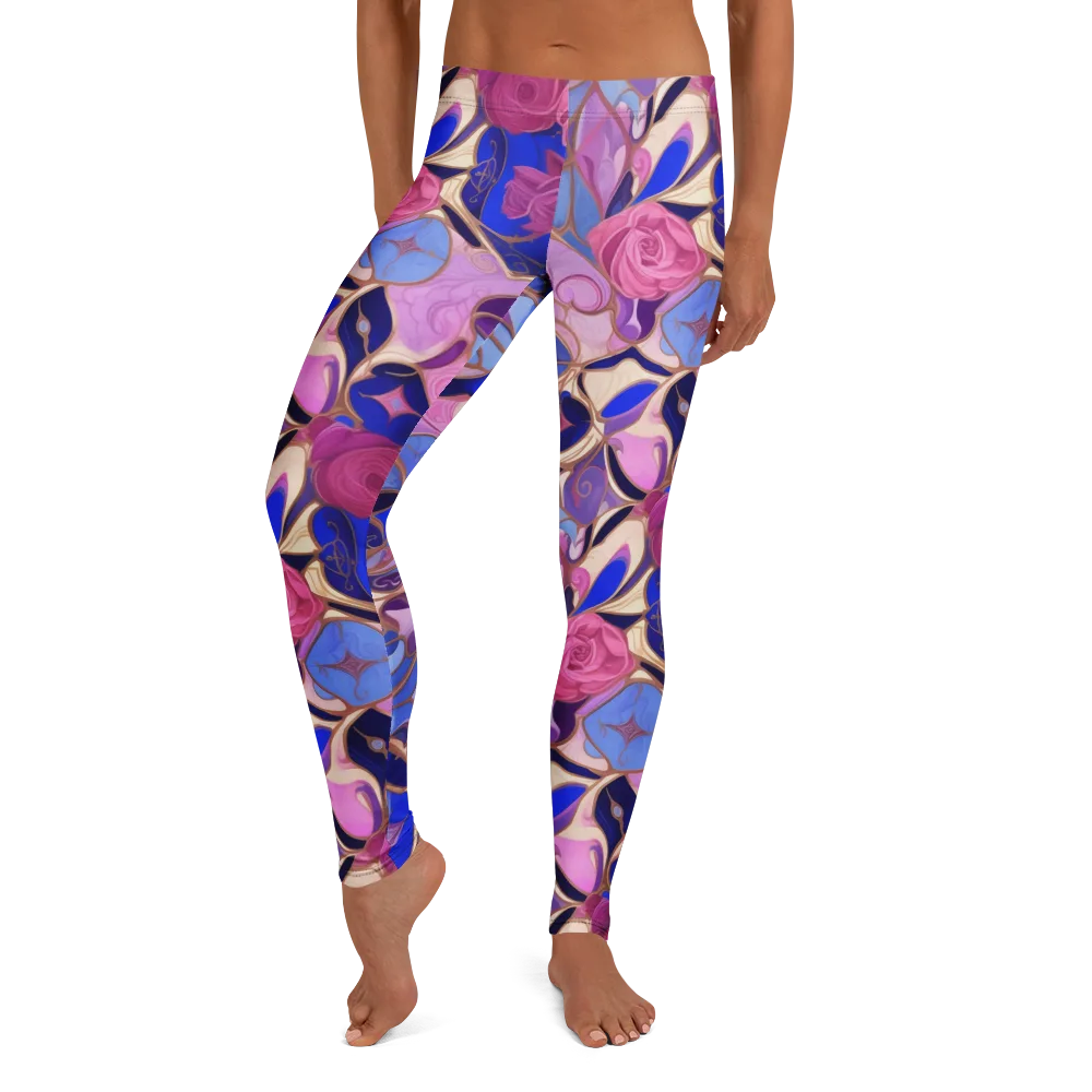 Royal Rose Mosaic on Leggings — Front